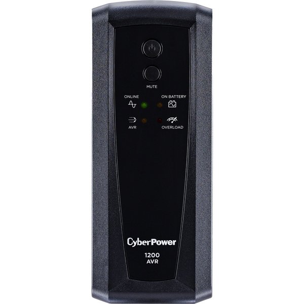 Cyberpower UPS System, 1200VA, 10 Outlets, Out: 120V AC , In:120V AC CP1200AVR